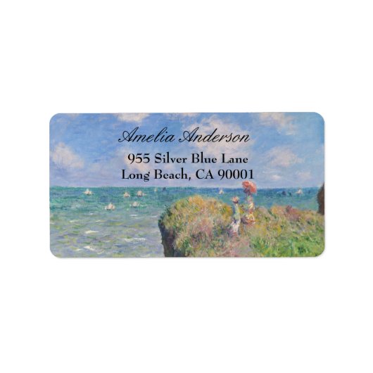 Cliff Walk in Pourville door Claude Monet Etiket (Voorkant)