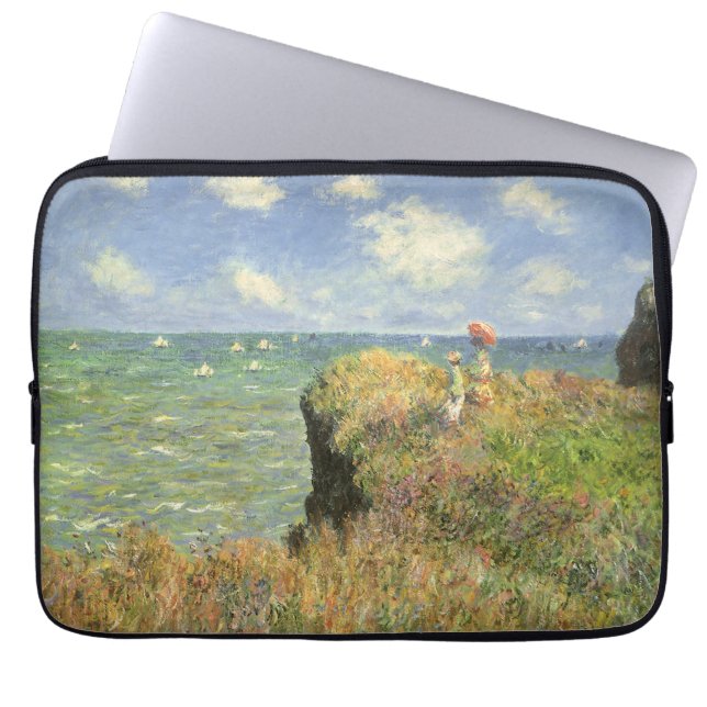Cliff Walk in Pourville door Claude Monet Laptop Sleeve (Voorkant)