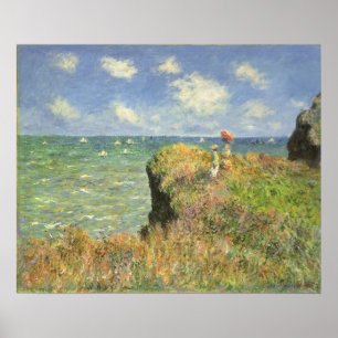 Cliff Walk in Pourville door Claude Monet Poster
