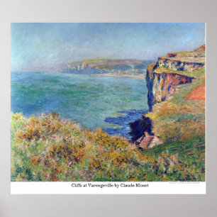 Cliffs bij Varengeville door Claude Monet Poster