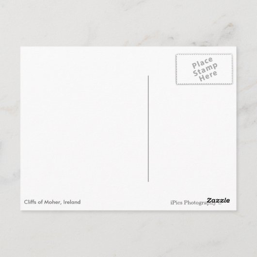 Cliffs of Moher in Ireland white text briefkaart (Achterkant)