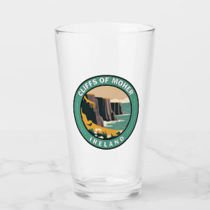 Cliffs of Moher Ireland Floral Travel Art Glas