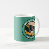 Cliffs of Moher Ireland Floral Travel Art Koffiemok (Voorkant rechts)