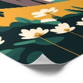 Cliffs of Moher Ireland Floral Travel Art Poster (Hoek)