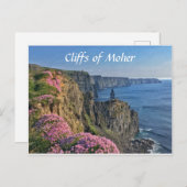 Cliffs of Moher, Ireland, Flowers Briefkaart (Voorkant / Achterkant)