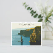 Cliffs of Moher, Ireland Retro Style Briefkaart (Staand voorkant)