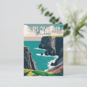 Cliffs of Moher Ireland Travel Art Briefkaart (Staand voorkant)