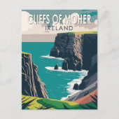 Cliffs of Moher Ireland Travel Art Briefkaart (Voorkant)