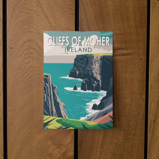 Cliffs of Moher Ireland Travel Art Briefkaart