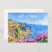 Cliffs of Moher Ireland Waterverf Briefkaart (Voorkant / Achterkant)