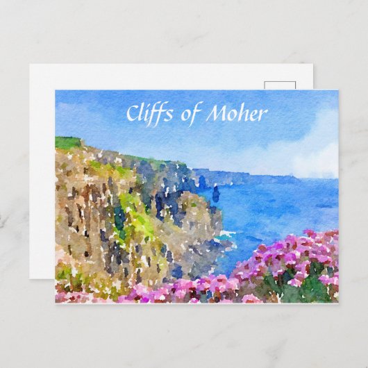 Cliffs of Moher Ireland Waterverf Briefkaart (Voorkant / Achterkant)