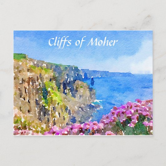 Cliffs of Moher Ireland Waterverf Briefkaart (Voorkant)