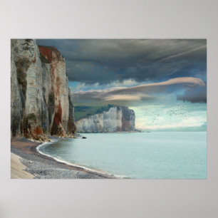 Cliffs of Normandy Seascape Poster