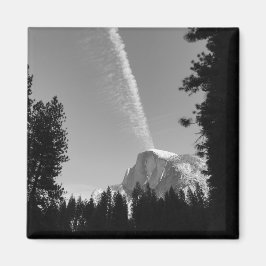 Cliffside Cloud Yosemite Sky Zwart-wit Foto Magneet