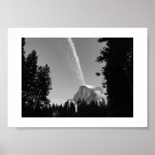 Cliffside Cloud Yosemite Sky Zwart-wit Foto Poster