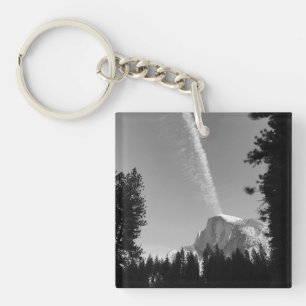 Cliffside Cloud Yosemite Sky Zwart-wit Foto Sleutelhanger
