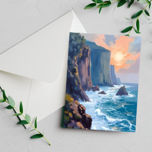 Cliffside Cove Kustoceaan Aquarelkaart