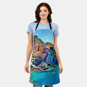 Cliffside Dreams: de kleuren van Manarola Schort (Gedragen)