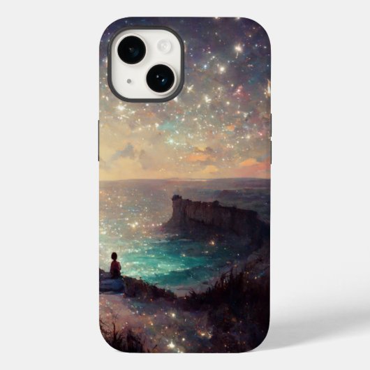 Cliffside Night Fantasy Landscape Sci-Fi Case-Mate iPhone Case (Achterkant)