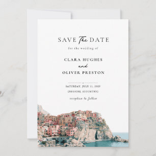 Cliffside Village Haven Cinque Terre Bruiloft Save The Date