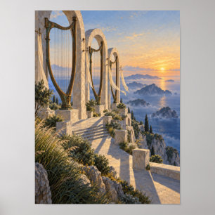 Cliffside Windharp Heilige Plaats 12x16 Poster