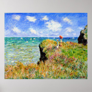 Clifftop Walk in Pourville door Claude Monet Poster