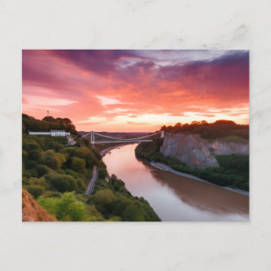 Clifton hangbrug bij Sunset Briefkaart