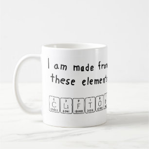 Clifton nom de table périodique mug