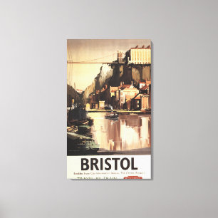 Clifton Suspension Bridge en Boats Canvas Afdruk