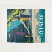 Clifton Suspension Bridge Retro Bristol Wall Wandkleed (Voorkant (horizontaal))