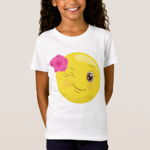 Cligner de l'oeil le T-shirt floral d'Emoji