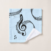 Climacic G Clef Music Blue (Gant de toilette)