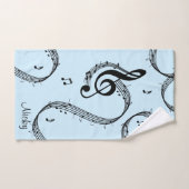 Climacic G Clef Music Blue (Serviette à main)