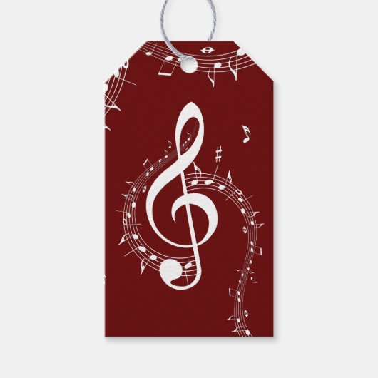 Climactic G Clef Music Red Cadeaulabel (Voorkant)