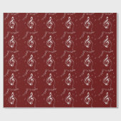 Climactic G Clef Music Red Cadeaupapier (Vlak)