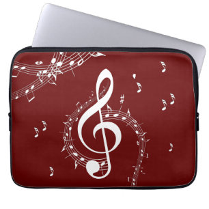 Climactic G Clef Music Red Laptop Sleeve