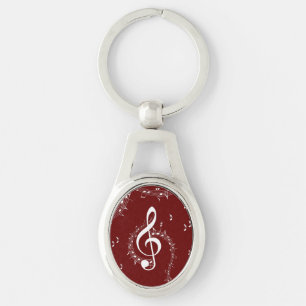 Climactic G Clef Music Red Sleutelhanger