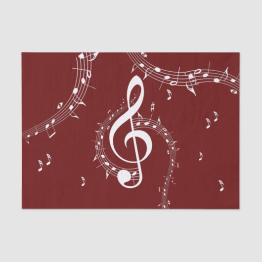 Climactic G Clef Music Red Tissuepapier (Voorkant)