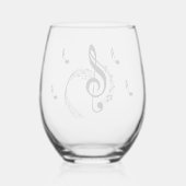 Climactic G Clef Music Wijnglas Zonder Voet (Achterkant)