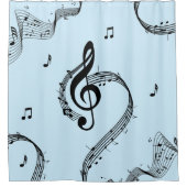 Climactisch G Clef Music Blue Douchegordijn (Voorkant)