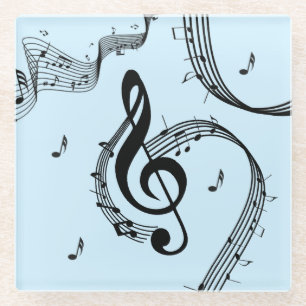 Climactisch G Clef Music Blue Glazen Onderzetter