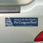 Climate Bumpersticker White on Blue (Op auto)