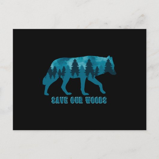 Climate Change Environmental Protection Wolf Briefkaart (Voorkant)