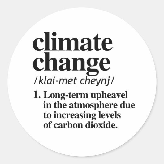 Climate Change Ronde Sticker (Voorkant)