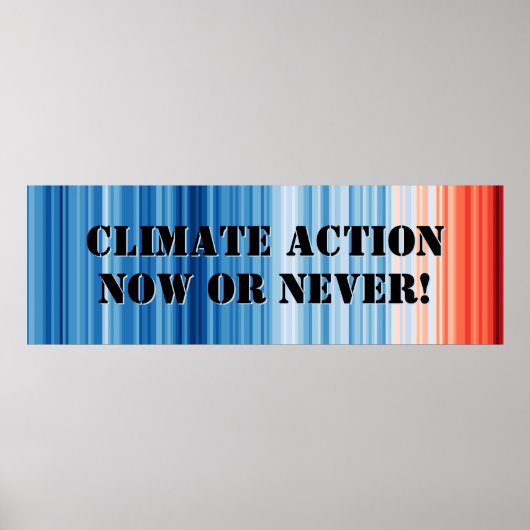 Climate Emergency Stripes Poster Science Wall Art (Devant)