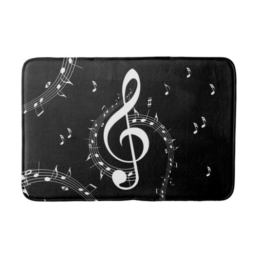 Climate G Clef Music Black Badmat (Voorkant)