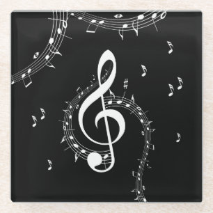 Climate G Clef Music Black Glazen Onderzetter
