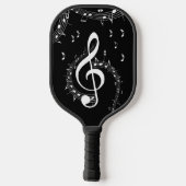 Climate G Clef Music Black Pickleball Paddle (Achterkant)
