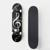 Climate G Clef Music Black Skateboard (Voorkant)