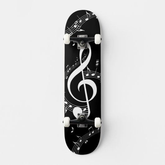 Climate G Clef Music Black Skateboard (Voorkant)